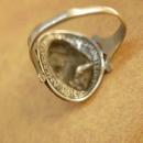 ANtique Coin ring 1918 Silver Mercury dime Victorian memento Mucha goddess