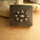 Antique sterling Stamp Box Arts and crafts repousse Hallmarked Sterling Mexico