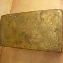Antique Primitive mixed metal coffin shaped box unusual workmanship