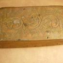 Antique Primitive mixed metal coffin shaped box unusual workmanship