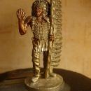 1920's signed American Indian sculpture on Agate sliced geode Chief Indian Badland Tourist piece