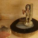 1920's signed American Indian sculpture on Agate sliced geode Chief Indian Badland Tourist piece