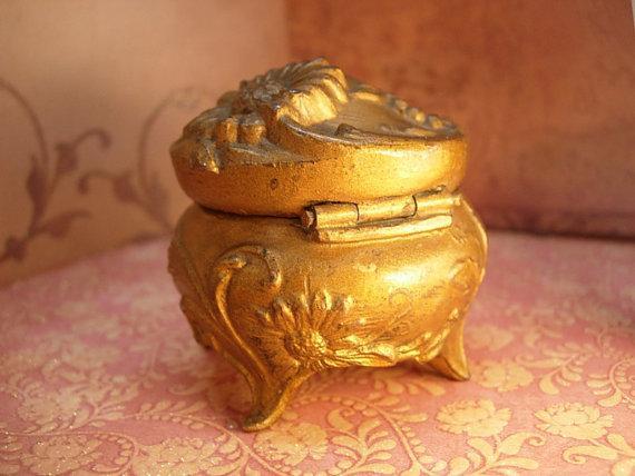 Antique Victorian Ring Box casket Perfect for your sweetheart on Valentines day