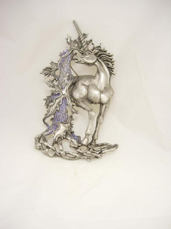VIntage Unicorn brooch / HUGE vintage pin / Mythological horse / FIGURAL 4