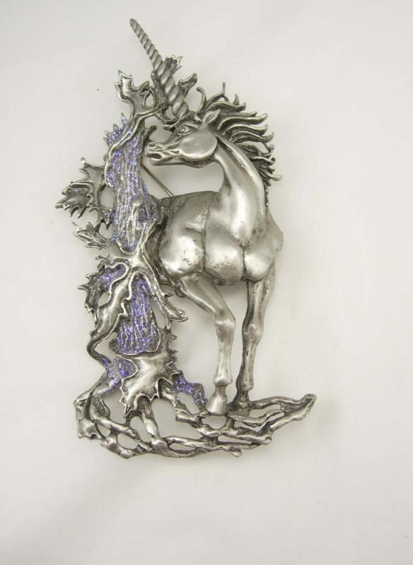 VIntage Unicorn brooch / HUGE vintage pin / Mythological horse / FIGURAL 4