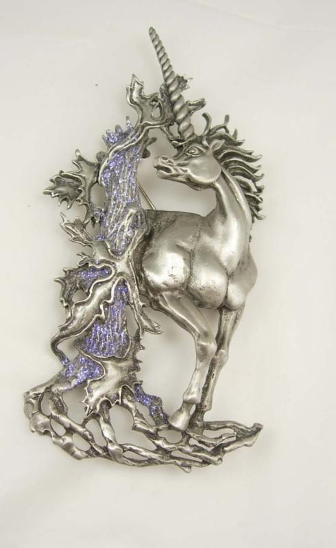 VIntage Unicorn brooch / HUGE vintage pin / Mythological horse / FIGURAL 4