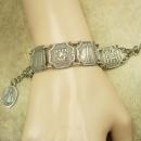 Vintage French Paris Fob tourist Bracelet France deco Infant of Prague religious fob
