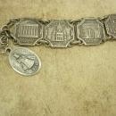Vintage French Paris Fob tourist Bracelet France deco Infant of Prague religious fob