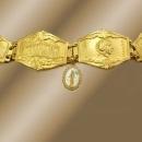 Vintage Greek Medieval Religious Fob bracelet Gilt Tourist bracelet