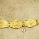 Vintage Greek Medieval Religious Fob bracelet Gilt Tourist bracelet
