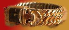 Art deco Rose gold filled wide Wristwatch Lady Elgin... IT works too