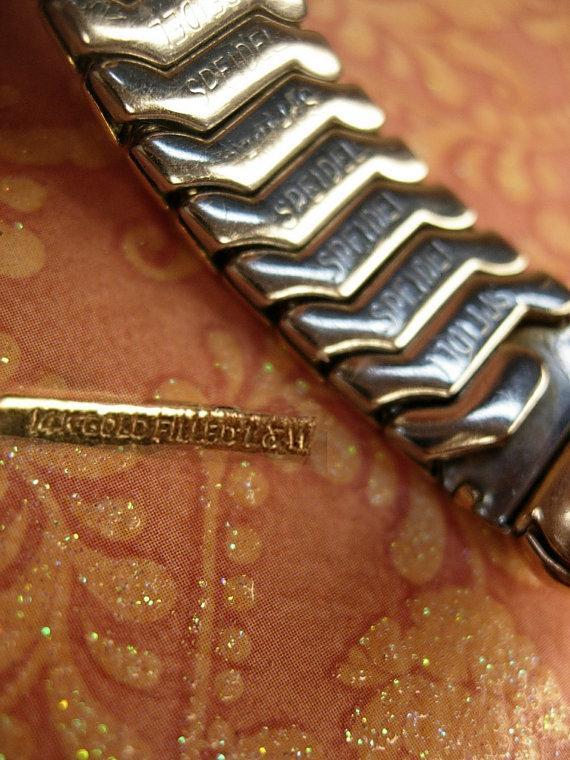 Art deco Rose gold filled wide Wristwatch Lady Elgin... IT works too