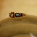 Golden child Victorian Baby ring with Turquoise and paste