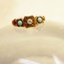 Golden child Victorian Baby ring with Turquoise and paste