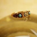 Golden child Victorian Baby ring with Turquoise and paste