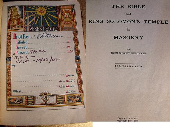 1940 vintage masonic bible with negatives and funeral card