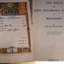 1940 vintage masonic bible with negatives and funeral card