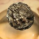 ANtique Love Token sterling brooch King and Queen