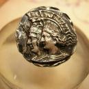 ANtique Love Token sterling brooch King and Queen
