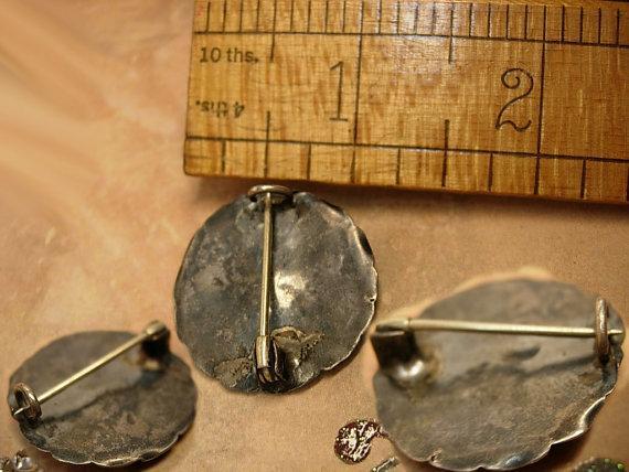 ANtique Love Token sterling brooch King and Queen