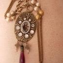 Gothic Joan of Arc Portrait religious cross necklace