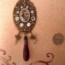 Gothic Joan of Arc Portrait religious cross necklace