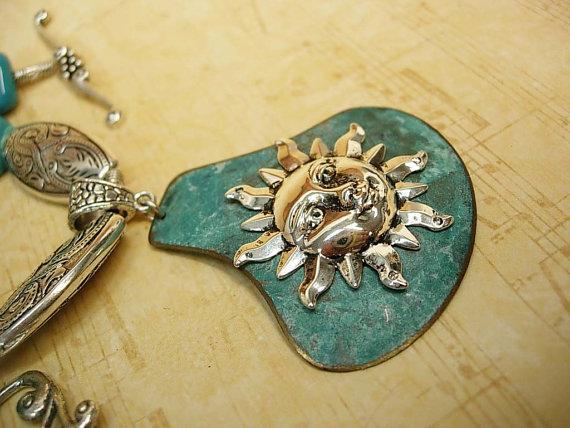 Cath Celestial sun goddess turquoise necklace