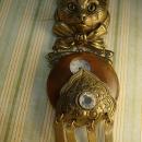Steampunk Cat brooch Antique clock face figural brooch
