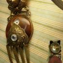 Steampunk Cat brooch Antique clock face figural brooch