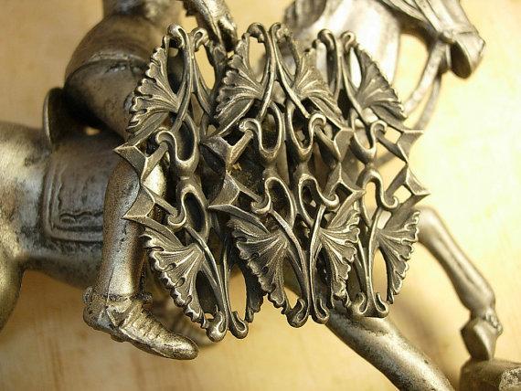 Bizzare Gothic antique creature sterling belt buckle