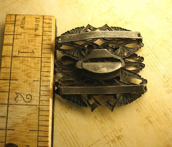 Bizzare Gothic antique creature sterling belt buckle