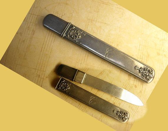 ANtique victorian sterling fruit knife hidden compartment