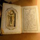 Vintage Celluloid child's prayer book catholic missal Communion book with scapular inside
