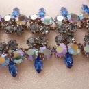 GORGEOUS Blue Weiss Aurora borealis Glass necklace and earrings Fit for the NEW Queen