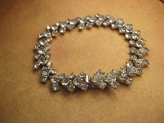 VIntage Kramer Rhinestone bracelet signed costume jewelry