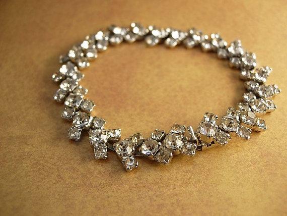 VIntage Kramer Rhinestone bracelet signed costume jewelry