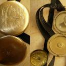 ANtique locket necklace Victorian photo locket with photo Black ribbon necklace