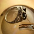 Art deco sterling ring Looks Like Fly or insect eyes Macabre goth