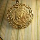 Vintage Coin FOb Brooch Napoleon Victorian two sided coin