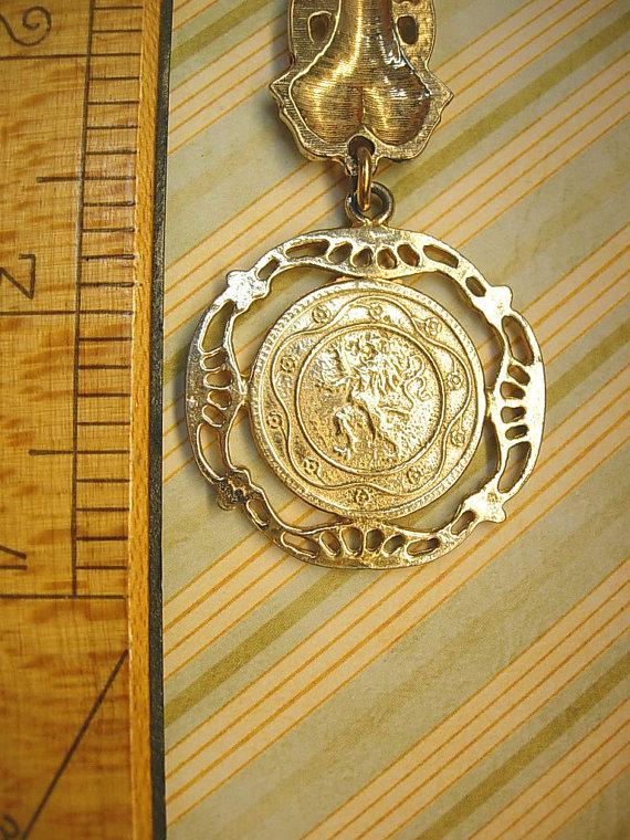 Vintage Coin FOb Brooch Napoleon Victorian two sided coin