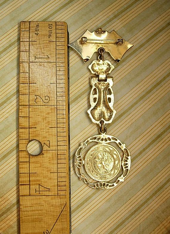 Vintage Coin FOb Brooch Napoleon Victorian two sided coin