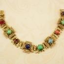 Vintage Victorian bookchain Bracelet Gothic maltese jeweled cross Medieval bracelet