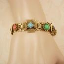 Vintage Victorian bookchain Bracelet Gothic maltese jeweled cross Medieval bracelet