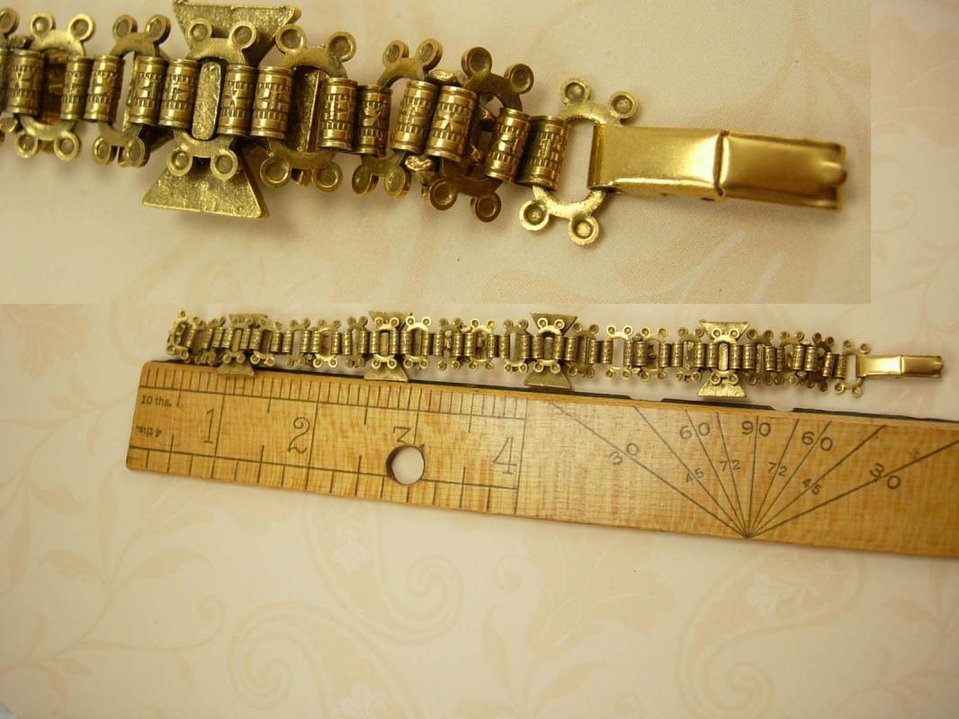 Vintage Victorian bookchain Bracelet Gothic maltese jeweled cross Medieval bracelet