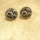 Vintage Chinese Dragon earrings oriental clip on Asian creatures