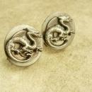 Vintage Chinese Dragon earrings oriental clip on Asian creatures