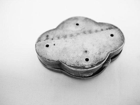 Antique Greek Key Vinaigrette Sterling signed with forget me not 1800's