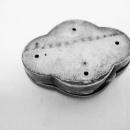 Antique Greek Key Vinaigrette Sterling signed with forget me not 1800's