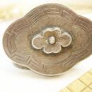 Antique Greek Key Vinaigrette Sterling signed with forget me not 1800's