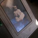 Antique Photo Girl with DUck toy child in dress with dressed duck in original card case